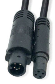Pieni 4PIN peruutuskameran v&auml;liliitin uros ja naaras